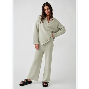 Free People Hailee Sweater Set in Alfalfa Khaki Green NWOT Oversized Large